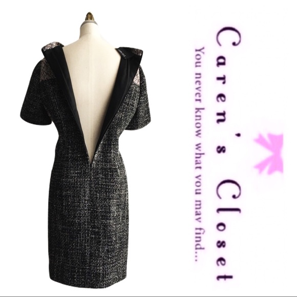 Carlisle Black Tweed Shift Mini Dress - Picture 6 of 8